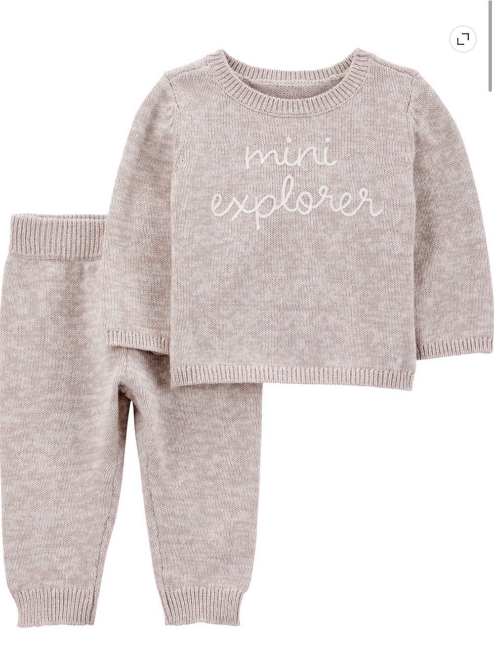 Carter's Beige Mini Explorer Knit Sweater Set